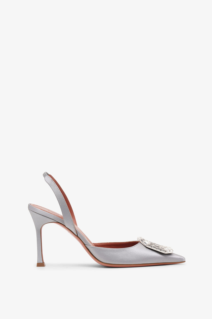 Camelia sling 90 silver satin pumps