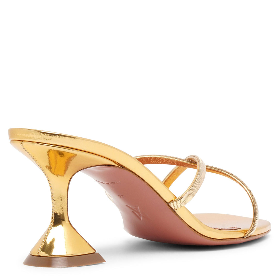 サンダル・ミュール Amina Muaddi Golden Sandals With 105Mm Heel And Elegant Amina Muaddi Golden Sandals With 105Mm Heel And Elegant