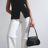 Gemini black leather shoulder bag