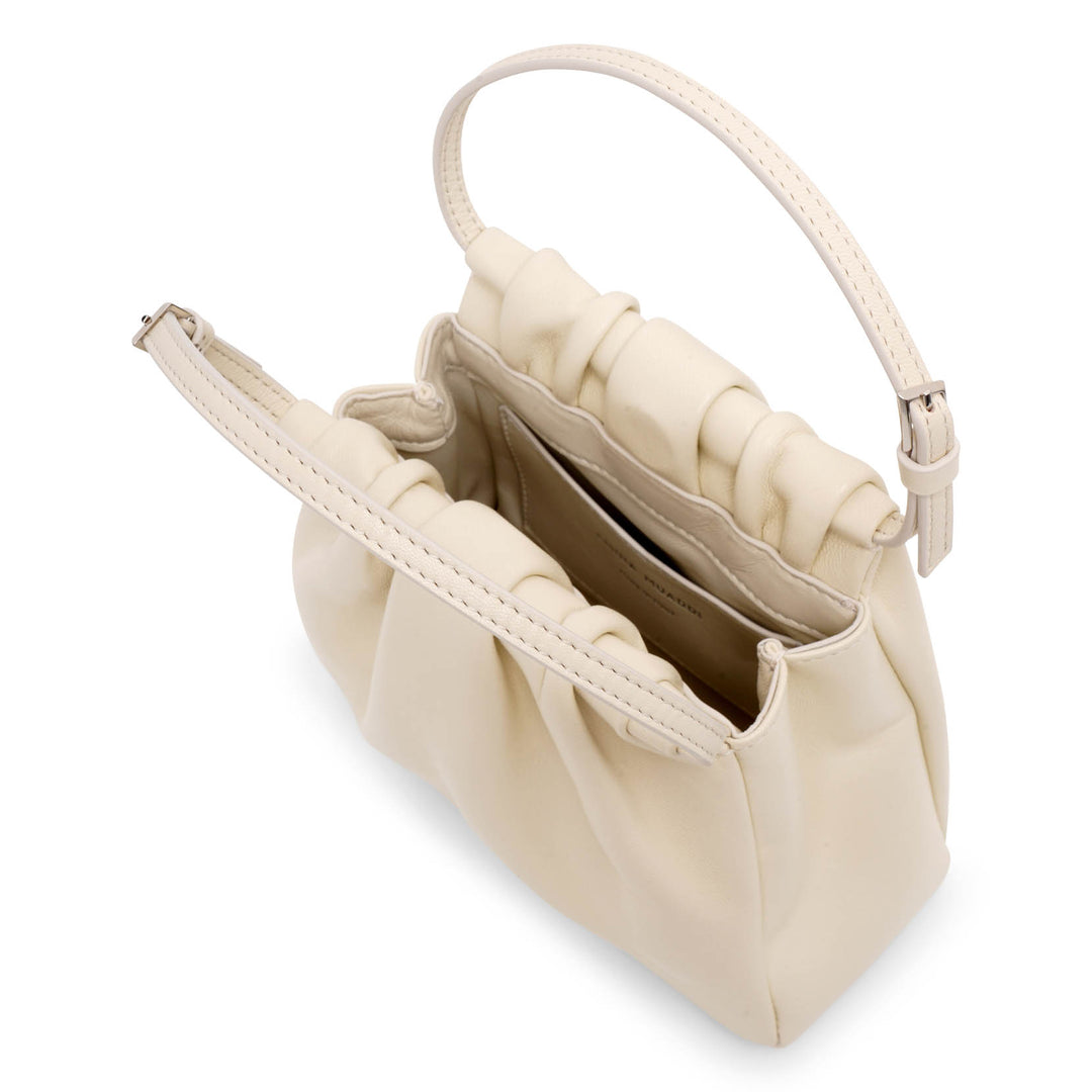 Amina Muaddi | Vittoria off white leather bag | Savannahs