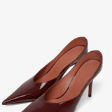 Anok 90 red patent mules