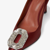 Camelia 90 red satin pumps