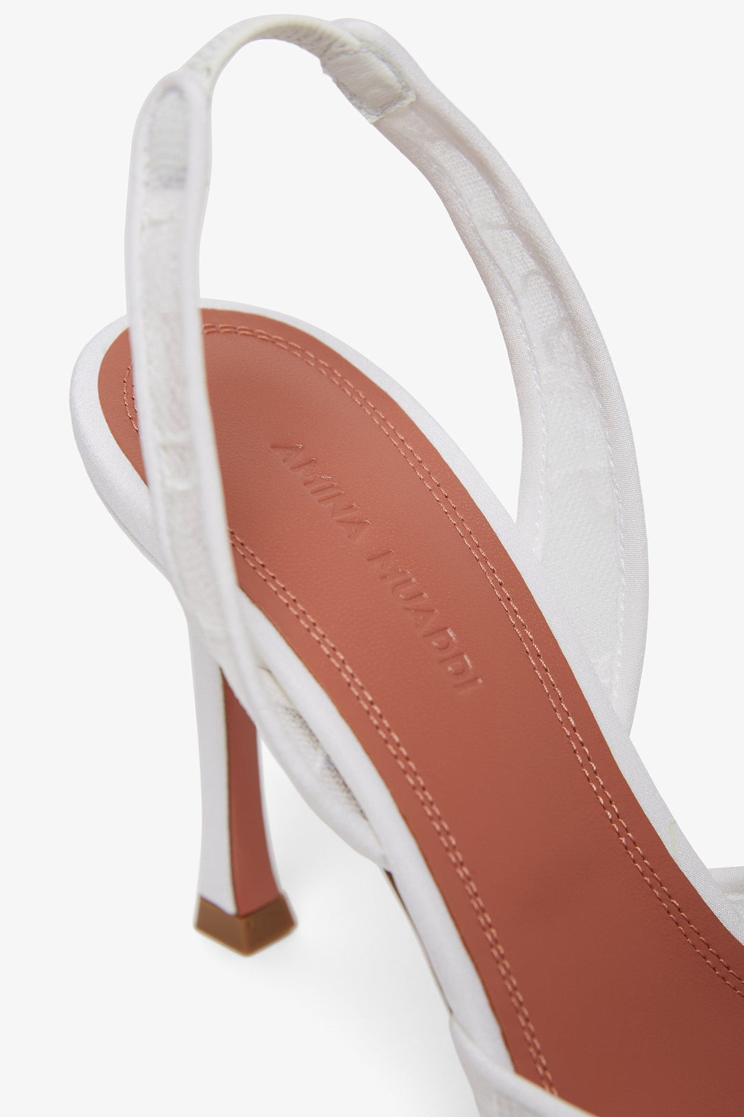 Amina Muaddi | Camelia 90 white lace pumps | Savannahs