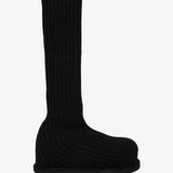 Veneda platform black knitted stretch boots