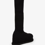 Veneda platform black knitted stretch boots