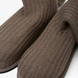 Veneda platform beige knitted stretch boots