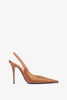 Anok 105 brown satin slingback pumps