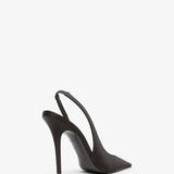 Anok 105 black satin slingback pumps