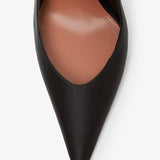 Anok 105 black satin slingback pumps