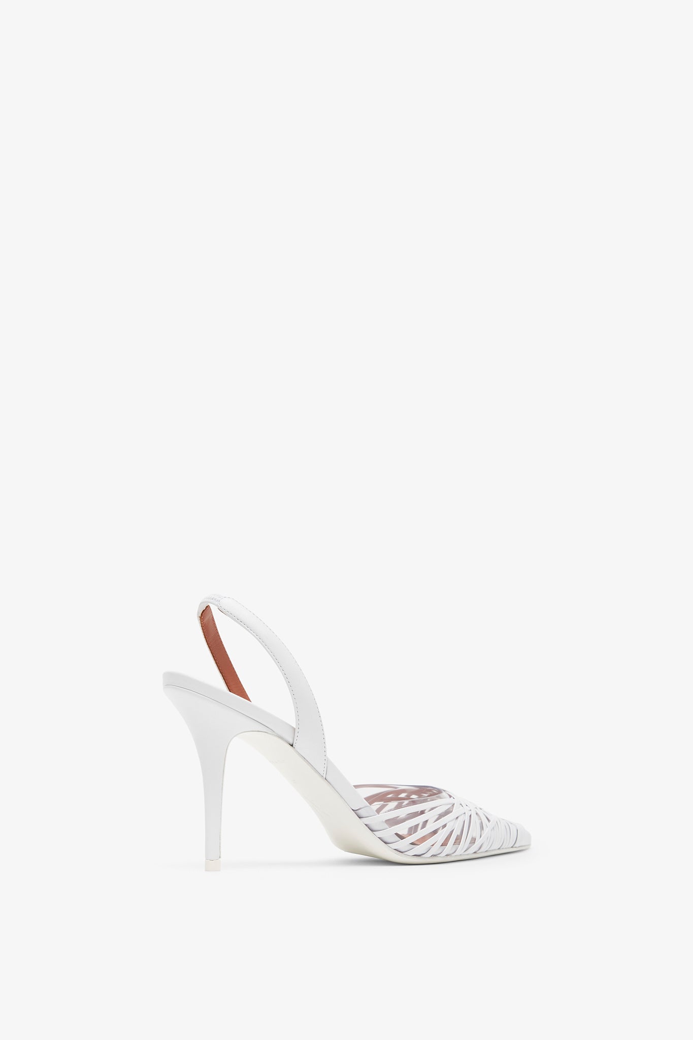 Lori 90 white nappa slingback pumps