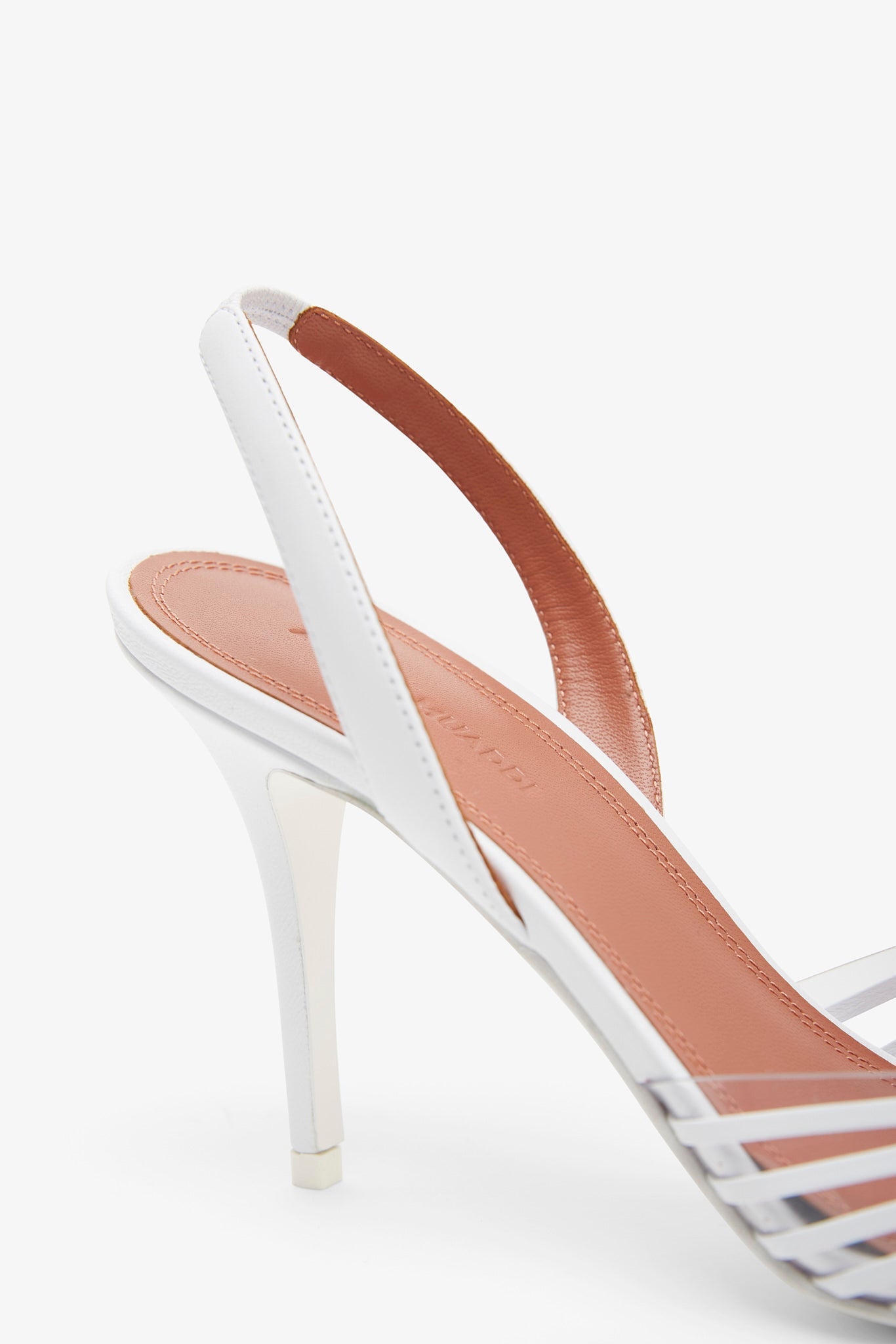 Lori 90 white nappa slingback pumps