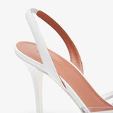 Lori 90 white nappa slingback pumps