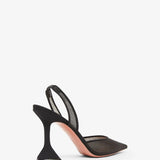 Holli 95 black mesh slingback pumps