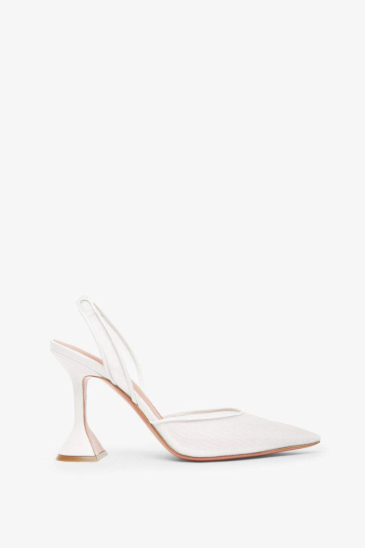 Holli 95 white mesh slingback pumps