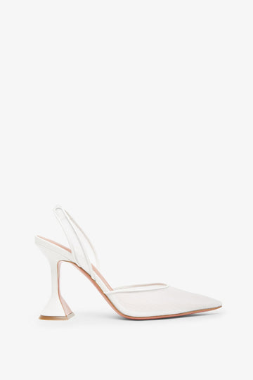 Holli 95 white mesh slingback pumps