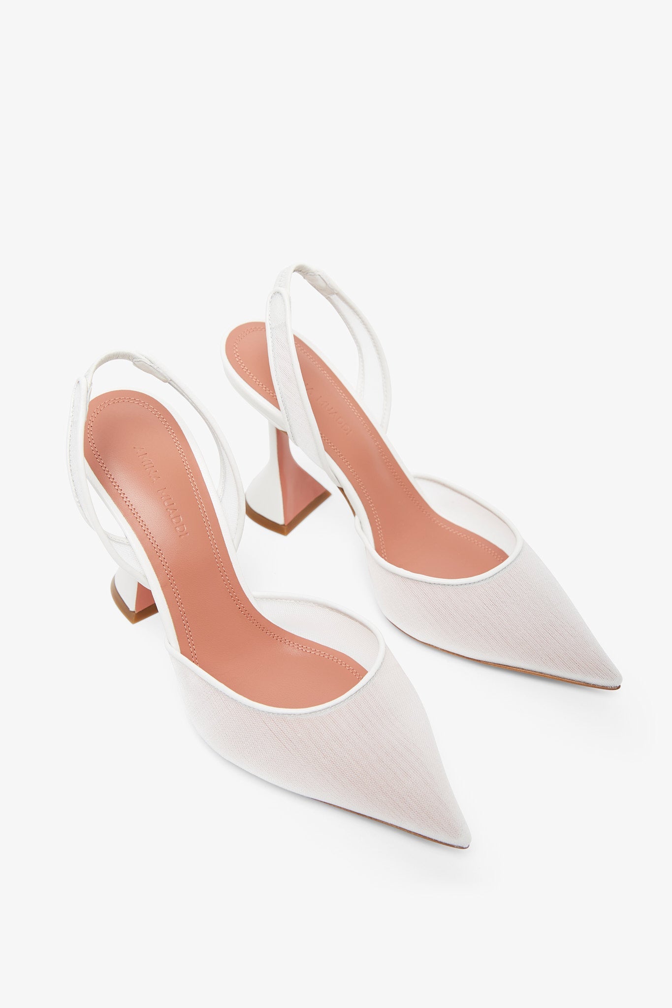 Holli 95 white mesh slingback pumps