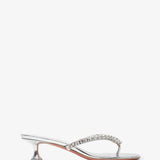 Gigi 45 silver thong mules