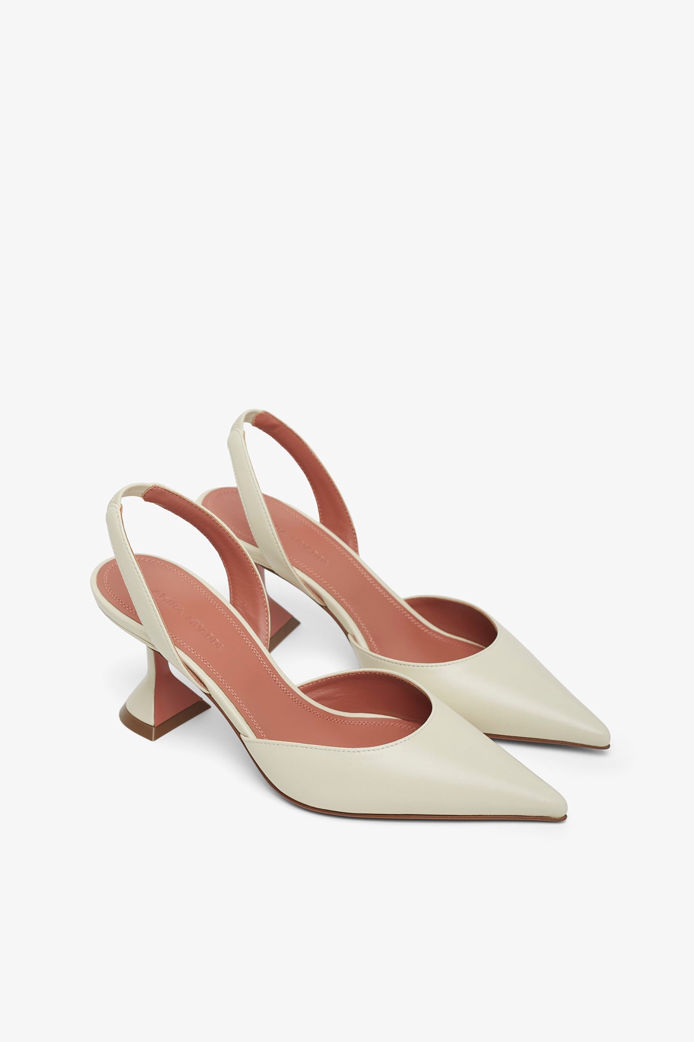 Holli 70 white leather slingbacks