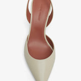 Holli 70 white leather slingbacks