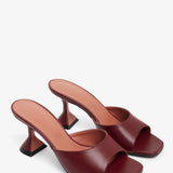 Lupita 70 dark red leather slippers