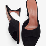 Lupita 70 black suede slippers