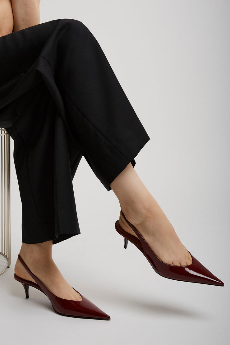 Anok 55 dark red patent slingbacks