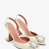 Begum 95 white leather slingbacks