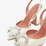 Begum 95 white leather slingbacks