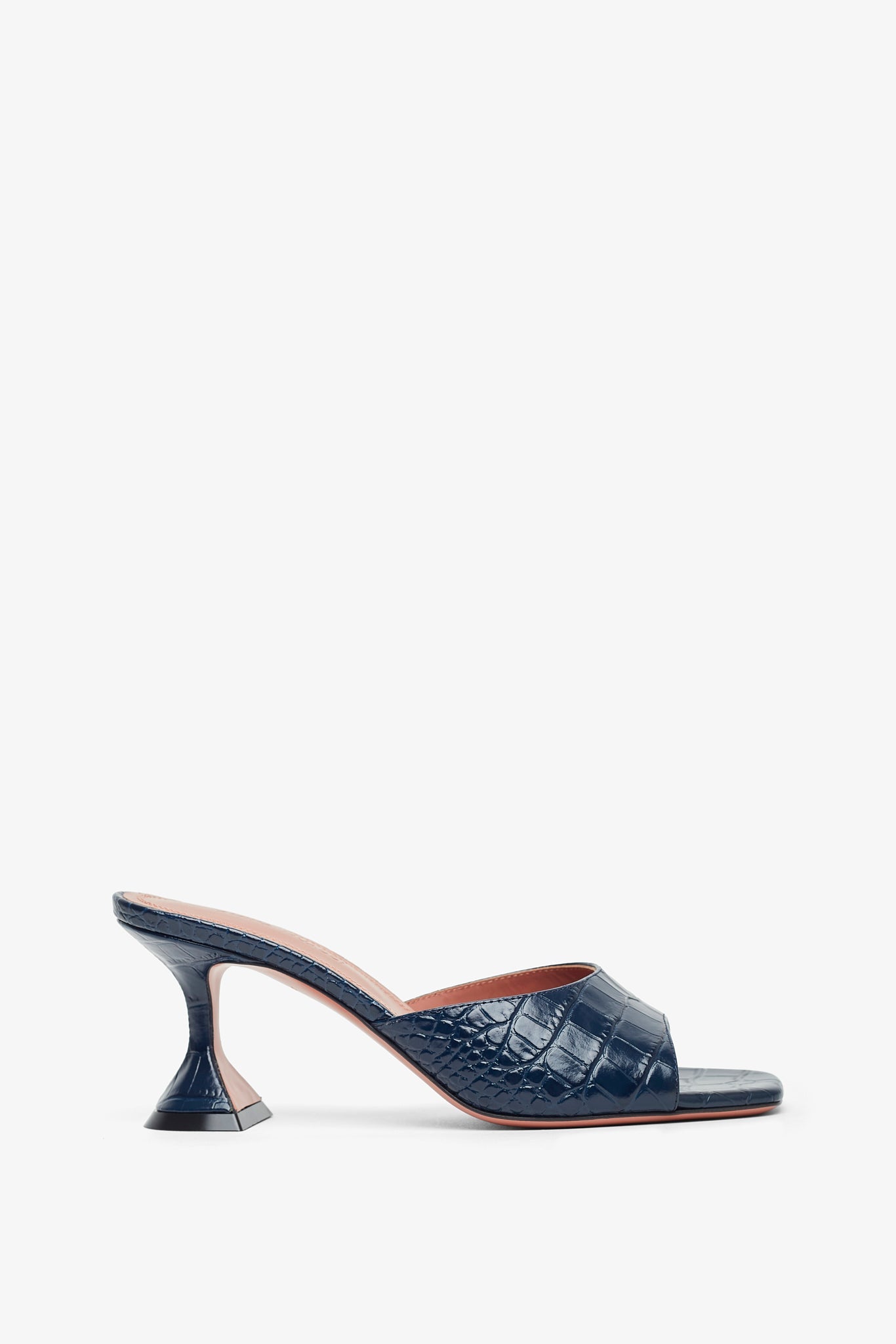 Lupita Slipper 70 navy embossed leather mules