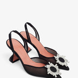 Begum Sling 70 black mesh pumps