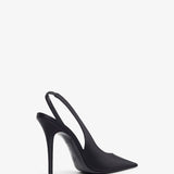 Anok Sling 105 black satin pumps