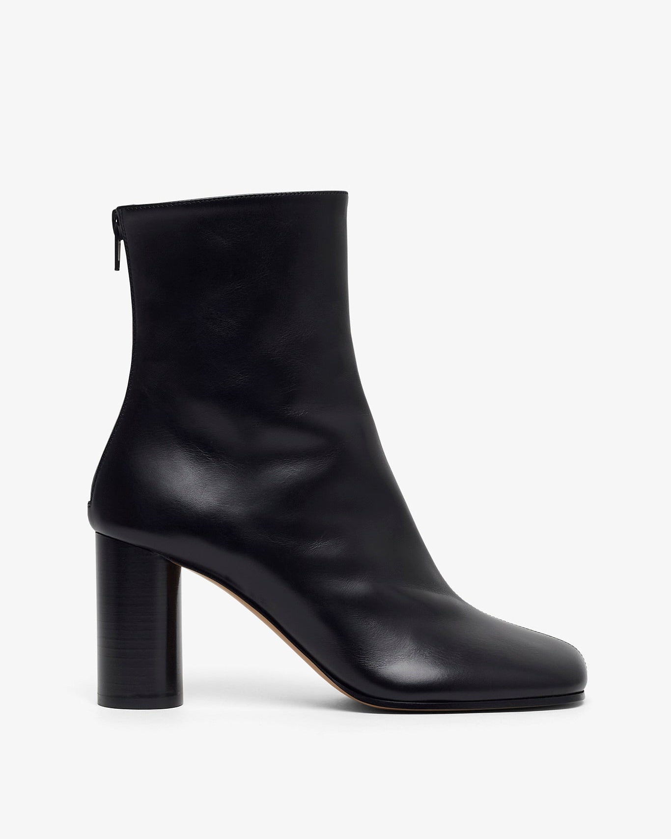 Black ankle boot on a white background
