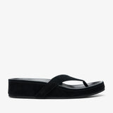 Round black flip flops
