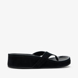 Round black flip flops
