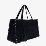 Stud small black tote bag