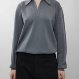 Zip grey polo top