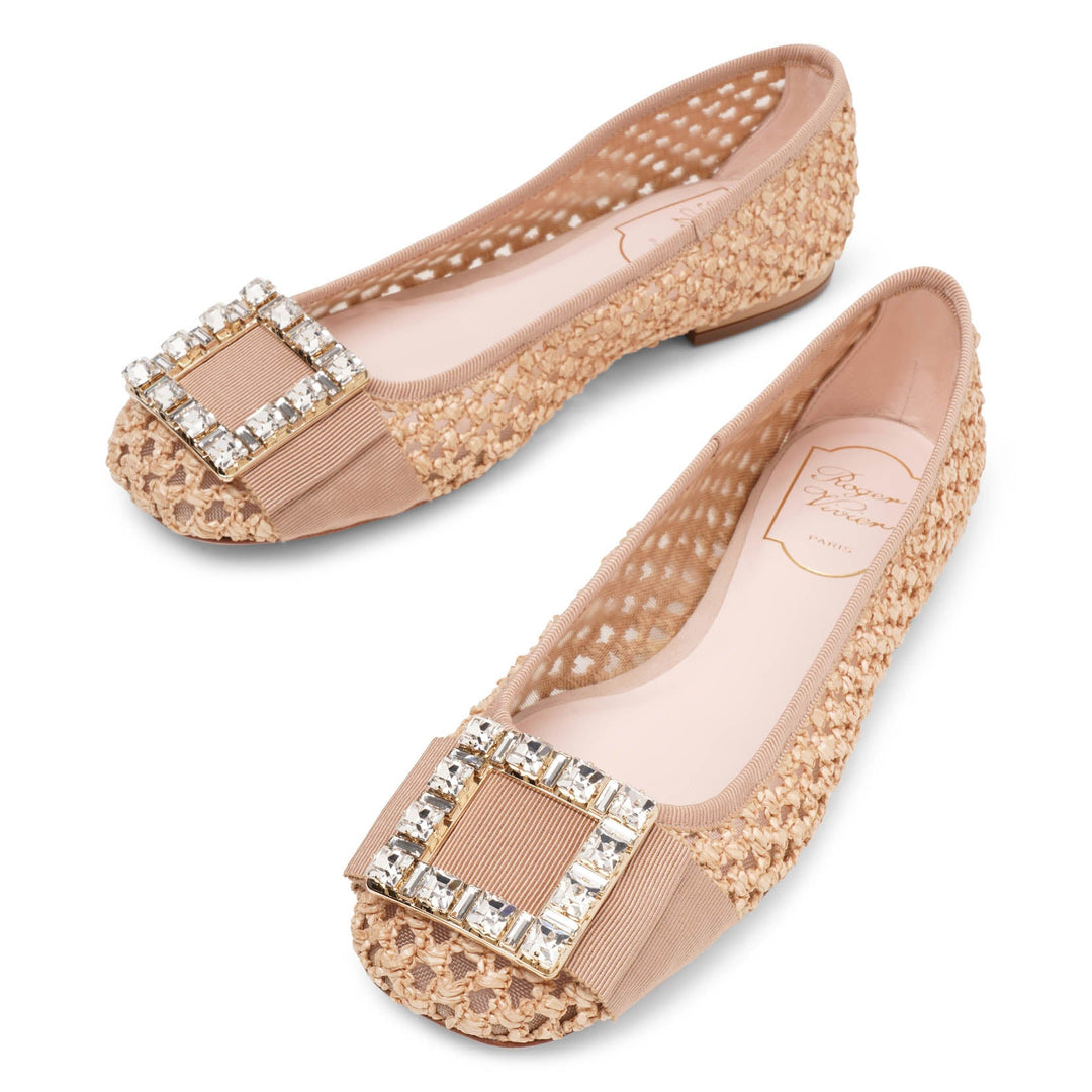 フラットシューズ ROGER VIVIER TRES VIVIER RAFFIA BALLET FLATS Roger Vivier | Tres Vivier raffia ballerinas | Savannahs