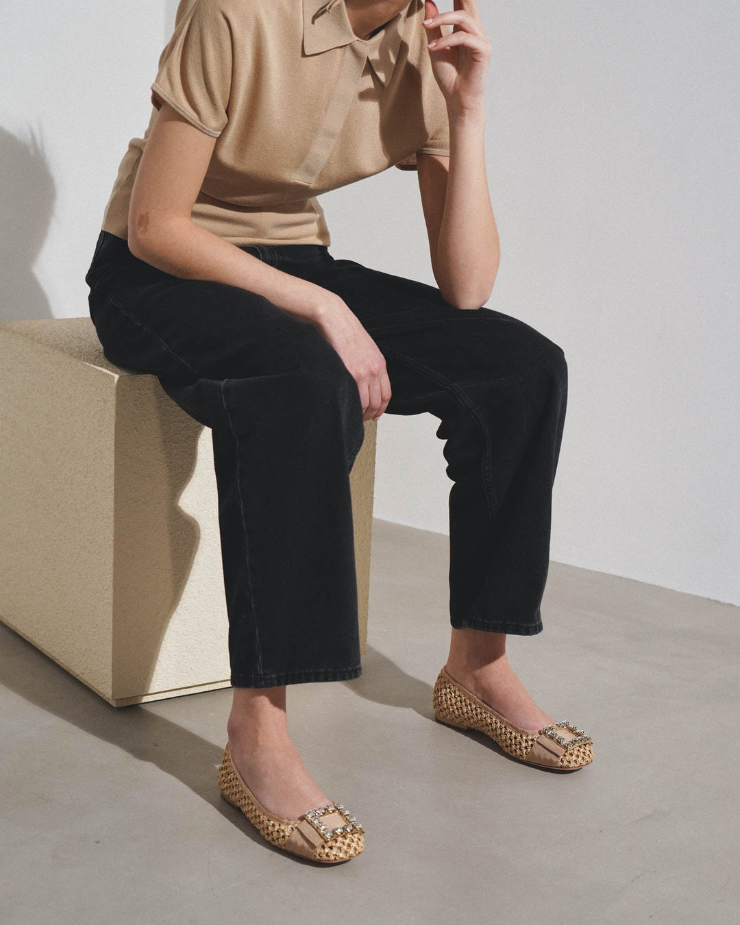 Roger Vivier | Tres Vivier raffia ballerinas | Savannahs