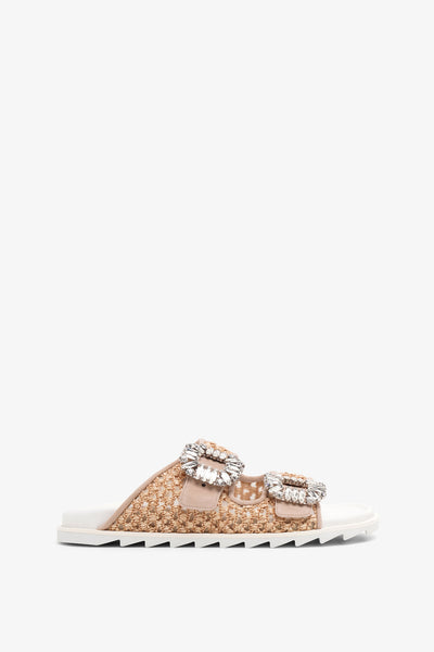 Roger Vivier | Slidy Viv raffia slides | Savannahs