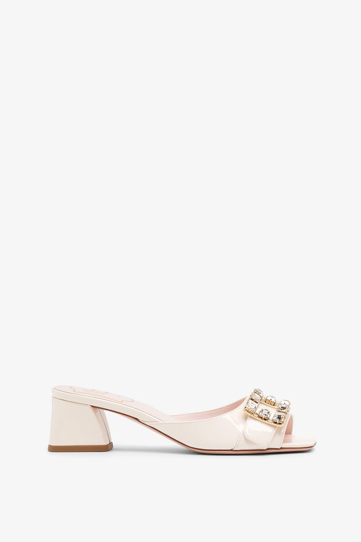 Tres Vivier white patent mules