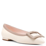 Gommettine white leather ballerinas