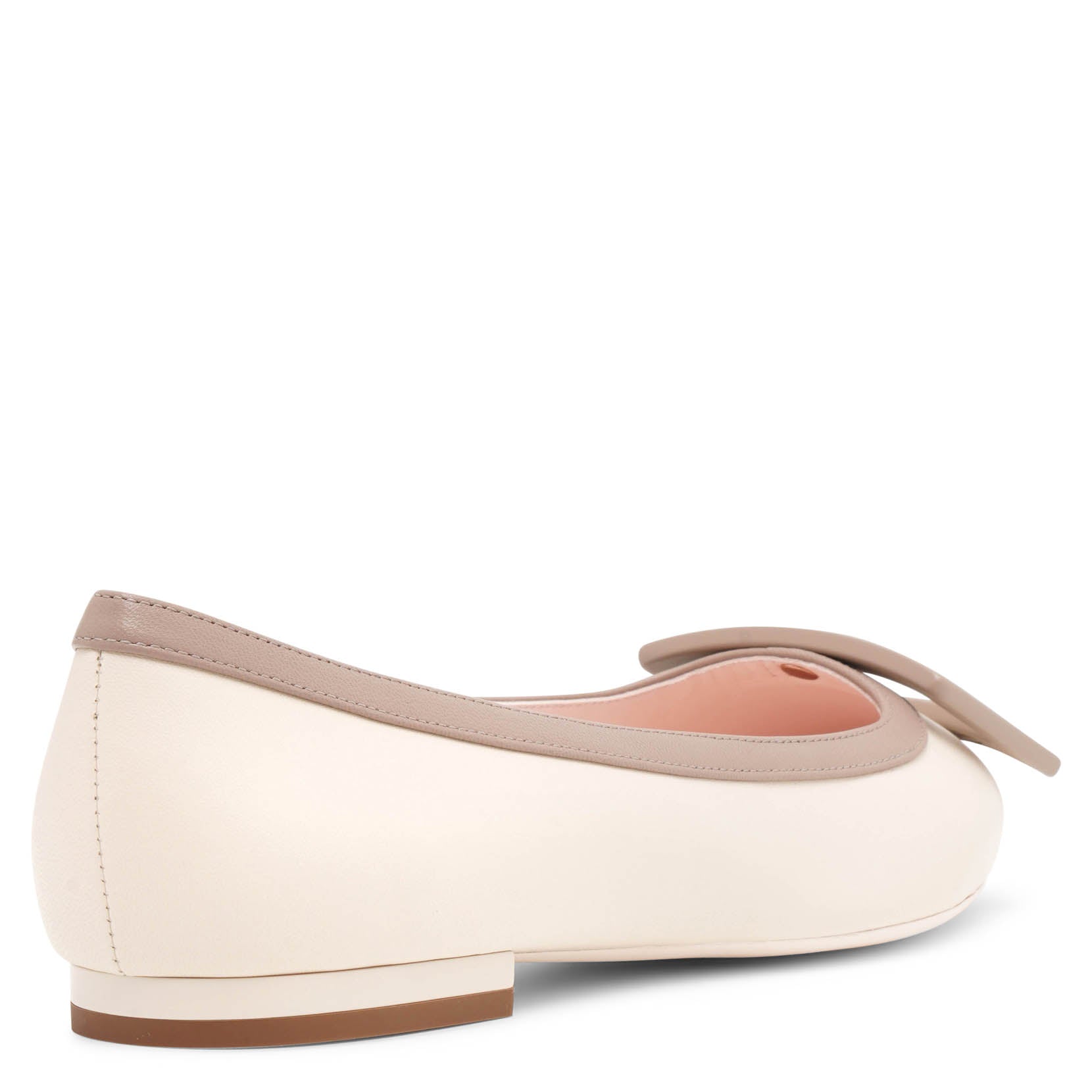 Shop Roger Vivier Gommettine White Leather Ballerinas