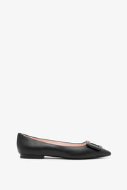 Gommettine black leather ballerinas