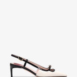 Viv Canard 55 white slingbacks
