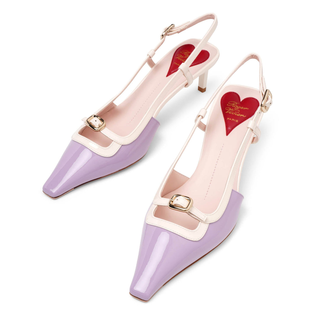 パンプス ROGER VIVIER New Canard Buckle Sling Back 55 ROGER VIVIER New Canard 55 buckle-embellished patent-leather