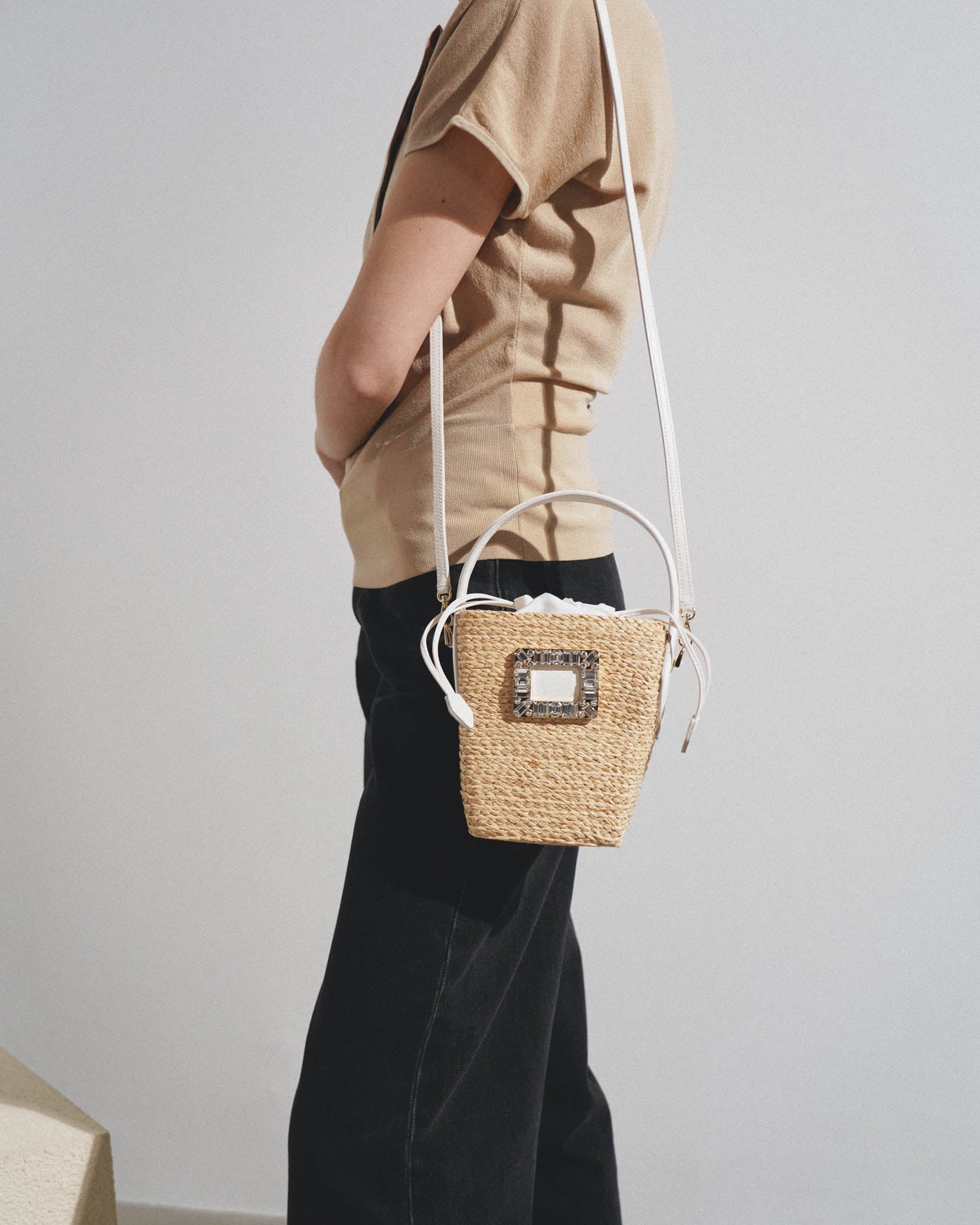 Roger Vivier | Viv Skate mini raffia bucket bag | Savannahs