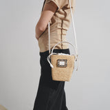 Viv Skate mini raffia bucket bag