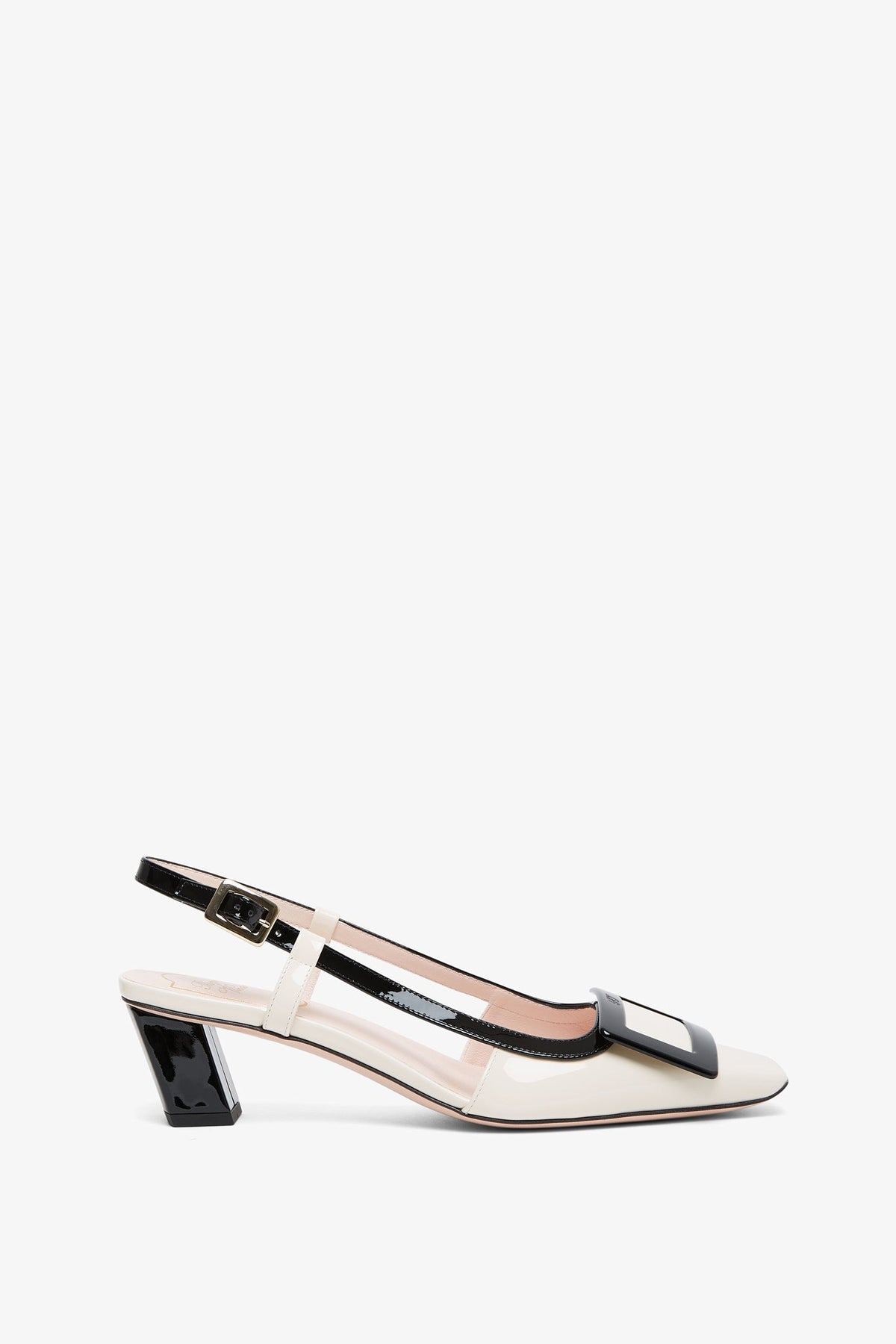 Shop Roger Vivier Belle Vivier 45 White Slingbacks