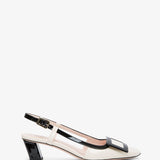 Belle Vivier 45 white slingbacks