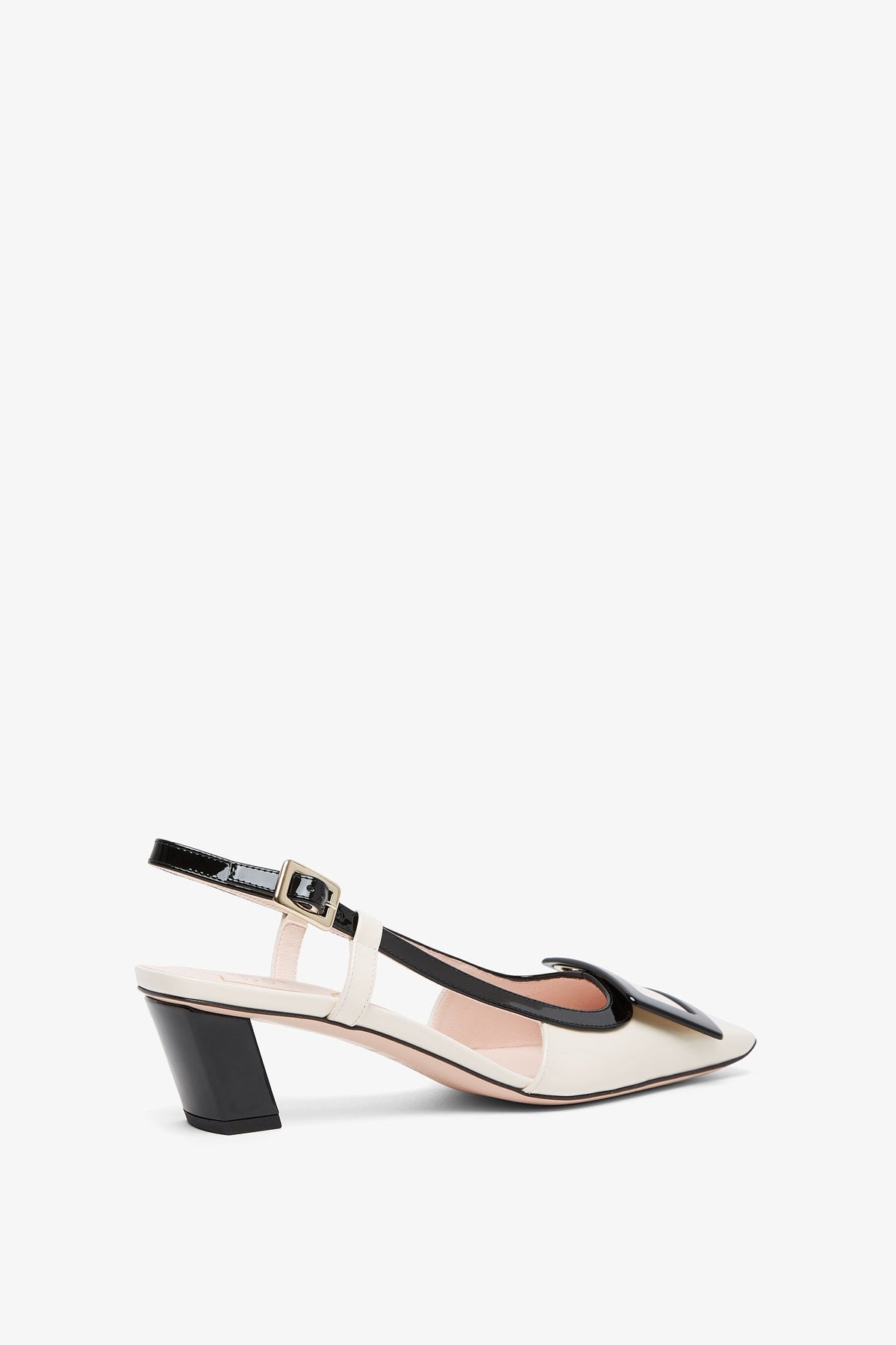 Shop Roger Vivier Belle Vivier 45 White Slingbacks